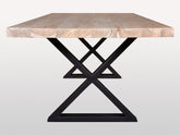 X - Design Industrial Solid Wood Dinning Table Metal Legs X
